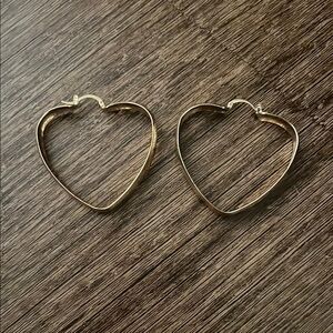 Gold Heart Hoop Earrings